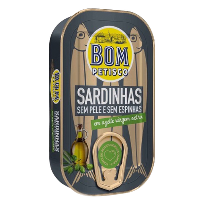 Bom Petisco sardines skinless and boneless in extra virgin olive oil